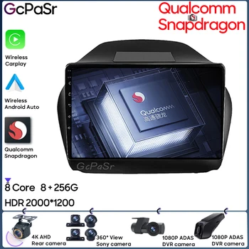 Автомобильное радио Qualcomm Android Плеер Для HYUNDAI Tucson IX35 2011-2015 GPS Навигация Android Авто Стерео 5G Wifi Видео Без 2din  5
