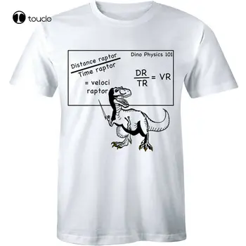 Мужская футболка с велоцираптором, Милая забавная футболка с математической формулой скорости динозавра, Модная забавная новинка Xs-5Xl  5