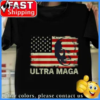 Винтажная футболка Ultra Maga с флагом США против Джо Байдена, женские повседневные рубашки на заказ, футболки с цифровой печатью для подростков, Унисекс, Новинка  4