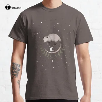 Классическая футболка Possum In The Stars, хлопковая футболка унисекс, изготовленные на заказ футболки с цифровой печатью для подростков Aldult, женские рубашки  5