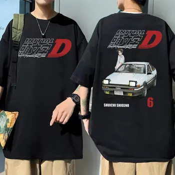 Японское Аниме Drift AE86 Initial D Фудзивара Такуми Графическая футболка JDM Racing Skyline GTR R34 RX7 Футболка Мужские Хлопковые Топы Тройники  5