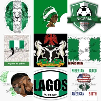 Самоклеящаяся Виниловая наклейка с гербом Нигерии, Флаг Лагоса, Флаг Нигерии, Овальная Наклейка, Флаг Льва, Гордость Нигерии, Афро-Нигерийская наклейка  5