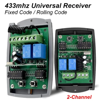 2-Канальный Приемник Гаражных ворот 433 МГц Универсальная Система Автоматического Открывания Ворот Драйвер Контроллера 12V 24V Командует 433,92 МГц  10