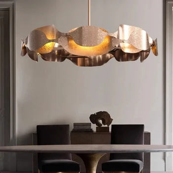 Уникальная металлическая потолочная люстра Новый дизайн Ретро-светильников Home Decor Lamparas Современная креативная светодиодная подвесная лампа для гостиной  10