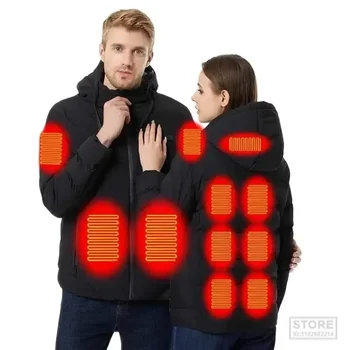11 районах USB электрическое отопление жилет куртка Мужчины Женщины куртка пеший туризм куртка открытый водонепроницаемый ветрозащитный тепловой хлопок пальто  5
