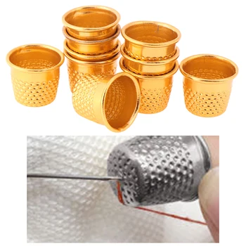 10шт Серебристо-Золотого цвета Швейные Наперстки Металлические Инструменты для защиты пальцев DIY Craft Accessories  3
