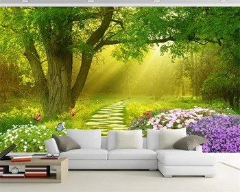 обои beibehang на заказ новый фон для телевизора диван в гостиной минималистский современный природный пейзаж обои  3