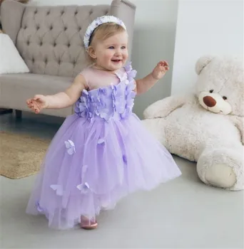 Прекрасное лавандовое платье для девочки на День рождения, пачка в стиле Лолиты, подарок на День Матери, платье для цветочницы, платье для Первого причастия, подарок для ребенка  5