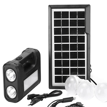 3,5 Вт Солнечная панель, комплект из 3 ламп, фонарик, энергосберегающий солнечный свет, наружный, внутренний, перезаряжаемый светодиодный светильник  5