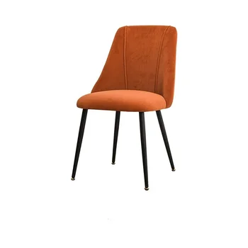 Современный обеденный стул, мягкий стул, подчеркивающий гостиную, Простой дизайн бокового стула без плеча, металлический стул  5