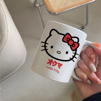 Мультфильм Sanrio Hello Kittys Керамические Чашки Каваи Аниме Студенческая Кухня Завтрак Овсянка Молоко Милые Чашки Для Воды Игрушки Подарки Для Девочек  5