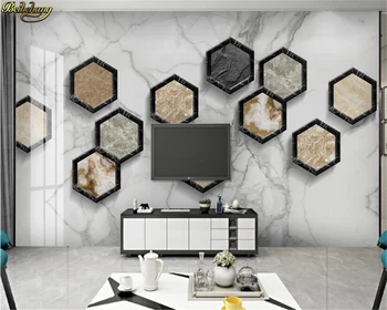 beibehang Пользовательские 3D обои фреска 3d стерео современный минималистичный геометрический мраморный мозаичный ТВ фон настенная бумага для рисования  4