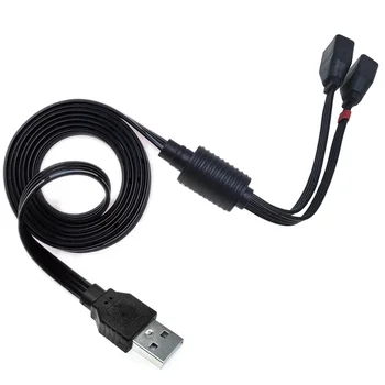 60 см 40 СМ USB 2.0 на 1 мужской 2 женский двойной USB-концентратор для передачи данных, адаптер питания и распределитель, USB-кабель для зарядки, удлинительный кабель  10