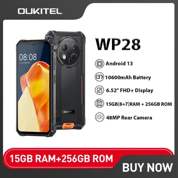Глобальный Oukitel WP28 256 ГБ ПЗУ 8 ГБ ОЗУ 10600 мАч Прочный Смартфон Android13 Восьмиядерный 6,52-дюймовый HD + 48-мегапиксельная Камера 4G Мобильный Телефон NFC  5