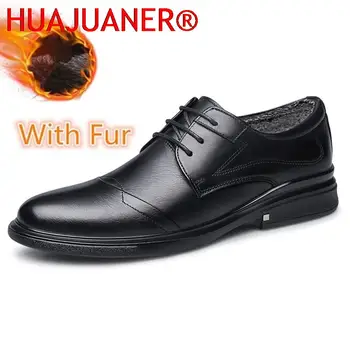 2023 Мужская обувь из натуральной кожи, высококачественная деловая повседневная обувь большого размера 38-48, черные мужские модельные туфли, осенне-зимняя теплая мужская обувь  5