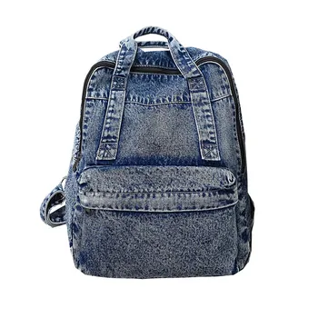 Джинсовые рюкзаки унисекс в стиле ретро большой вместимости для подростков, синие сумки-тоут в элегантном стиле, классный уличный рюкзак  5