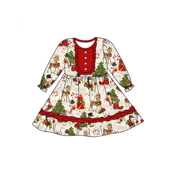 Бутик Рождественской одежды, Рождественская елка, олень, платье снеговика, пижамы для мальчиков, комплект детской одежды  5