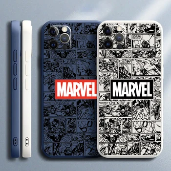 Чехол Для Телефона С Логотипом Marvel Spiderman Для iPhone 14 13 12 11 Pro Max Mini X XR XS Max SE2 6 6S 7 8 Plus Мягкие Чехлы На Заднюю Панель  10