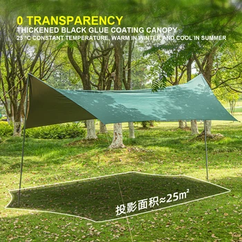 Палатка L22 для кемпинга на открытом воздухе с защитой от ультрафиолета, покрытая черным клеем, Серебряная Шестиугольная Навесная занавеска, Непромокаемый навес-палатка  5
