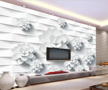 beibehang Пользовательские крупномасштабные 3D стерео современные простые цветы тематические фрески обои офис гостиная ТВ фон обои  4
