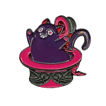 Genshin Impact Periphery Милая шляпка с эмалью в виде кота, Женские броши, значки, булавки с лацканами Покемонов для рюкзака, ювелирные аксессуары  5