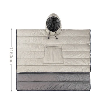 Открытый Носимый Спальный мешок с плащом, Портативный согревающий Спальный мешок, Легкий хлопковый спальный мешок для зимнего кемпинга, Снаряжение  5