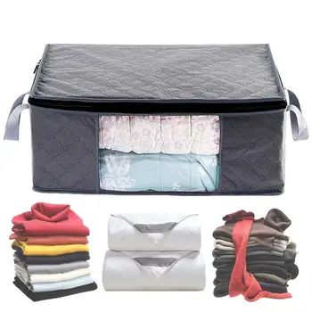 Складная сумка для хранения одеяла, Большая емкость, Сумка для сортировки одеял С ручкой, Пылезащитные одеяла, Органайзер для свитера в шкафу.  10