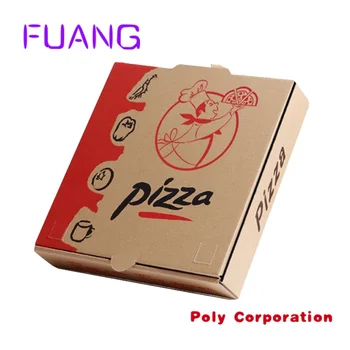 Изготовленная на заказ Экологичная Гофрированная коробка для доставки пиццы Оптовая Бумажная коробка для пиццы на заказ с логотипом  5