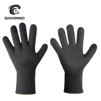 Водные перчатки, 3 мм и 5 мм Неопреновый теплый гидрокостюм с пятью пальцами, зимние перчатки для подводного плавания, сноркелинга, гребли, серфинга, каякинга  5