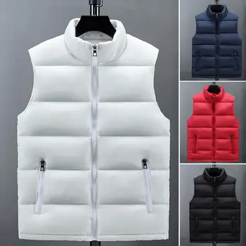 Стильный жилет-пальто утолщенный осенне-зимний мужской жилет Теплый приталенный жилет  10