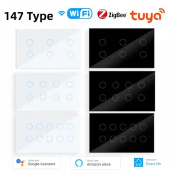 Tuya WIFI Zigbee Smart Switch 147 Тип 6/8/10 Gang Домашний Настенный Выключатель Панель Alexa Google Home Control Прерыватель Для Smart Life  5