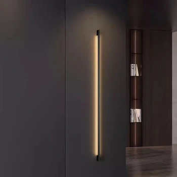 Скандинавский минималистичный светодиодный Длинный настенный светильник для коридора гостиной спальни прикроватный фон Узкая линия Современное освещение для украшения дома  10