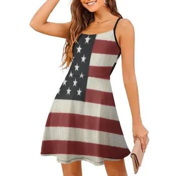 Сексуальное женское платье-слинг с флагом США (0002), Повседневное клубное Женское платье, Уникальное платье  4