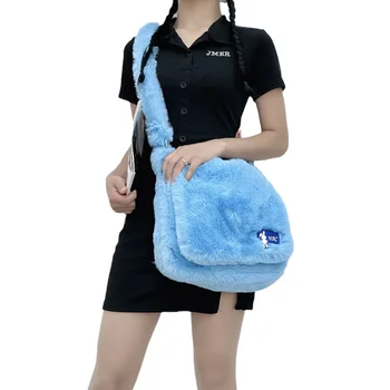 Женская сумка с плюшевым клапаном, новые роскошные сумки 2024 года, Студенческая Зимняя универсальная сумка для поездок на работу, Женская сумка через плечо  5