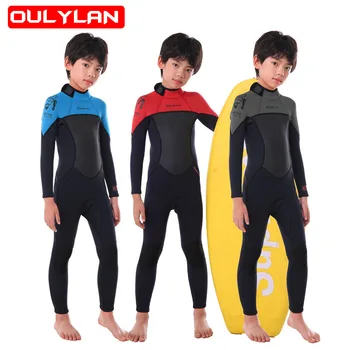 2,5 мм, купальник для девочек и мальчиков, неопреновый гидрокостюм для серфинга, костюм для подводного плавания с длинными рукавами, детский комплект для купания  5