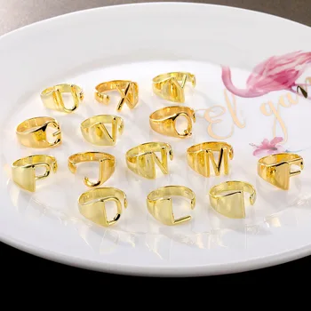 VKME Металлическое регулируемое кольцо Женское кольцо с 26 буквами Открывающее кольцо 2019 Новый подарок для вечеринки Этнические украшения в богемном стиле  5