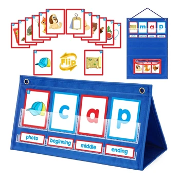CVC Word Builder Настольный Карманный График Палатка Карты Набор Акустических Игровых Карточек для Дошкольного Учреждения Класс Детского Сада  5