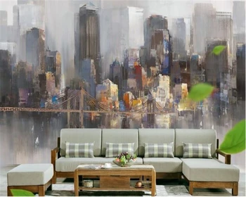 beibehang Advanced декоративные шелковые тканевые обои абстрактная картина маслом телевизор диван фон настенные обои для стен 3 d  5