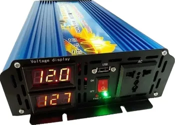 цифровой дисплей 2500 Вт инвертор мощности чистая синусоидальная волна DC 12V в AC 110V 60HZ преобразователь  4