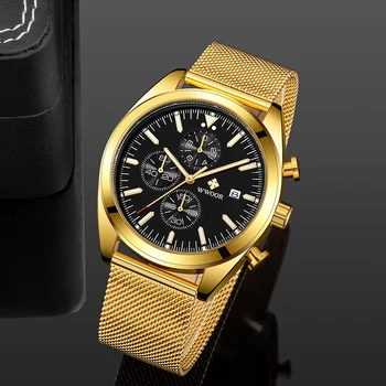 WWOOR Новые мужские часы люксового бренда, светящийся Водонепроницаемый Спортивный хронограф, кварцевые наручные часы из нержавеющей стали, мужские Reloj Hombre  5