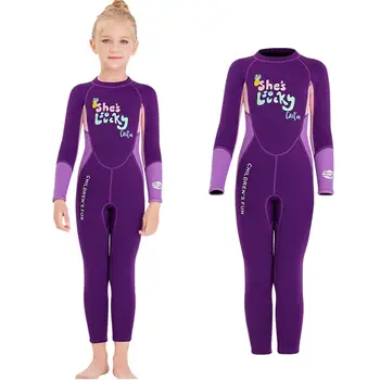Детский купальник, неопреновый гидрокостюм для мальчиков и девочек с длинным рукавом  5