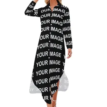 Ваше изображение Индивидуальное Шифоновое Платье Индивидуальный Дизайн Элегантные Платья Эстетичное Повседневное Платье Женская Сексуальная Одежда С Принтом Большого Размера  5