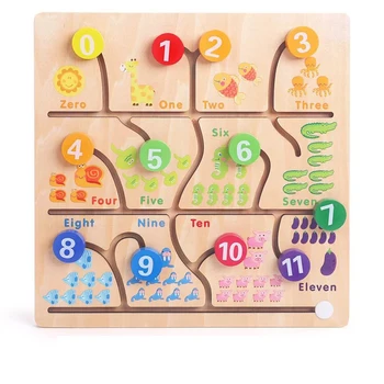 Дошкольная Магнитная Цветовая классификация, Счетная доска, Деревянная ручка, Лабиринт, Математическое Просвещение, Когнитивная головоломка, Числовые игрушки  5