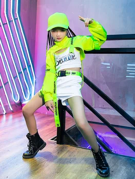 Детский джазовый танцевальный костюм для девочек в китайском стиле, модели для выступлений в китайском стиле, демонстрируют крутых осенних красавцев в стиле хип-хоп  10