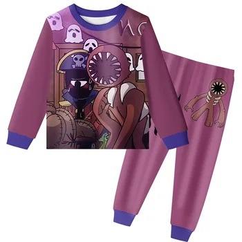 Фигурка Doors Roblox, детская одежда, европейские и американские детские пижамы, комплект домашней одежды с длинными рукавами на Хэллоуин  5