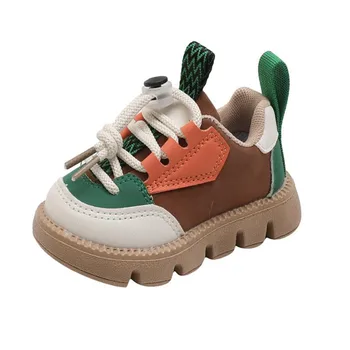 Модная Детская повседневная обувь в корейском стиле, спортивная обувь на мягкой подошве для мальчиков, Кожаные кроссовки для девочек, детская уличная обувь  5