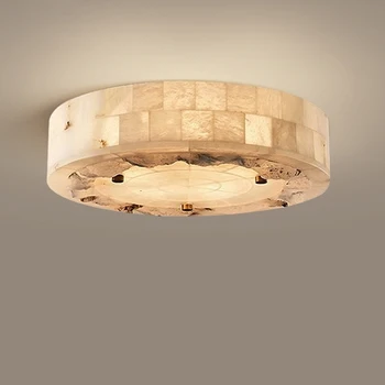 Роскошный потолочный светильник из натурального мрамора, круглый, 30 см, 40 см, Спальня, гостиная, столовая, Большой подвесной светильник, Подвесной иллюминатор  10
