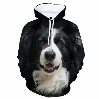 Забавные толстовки с 3D принтом собак бордер-колли для мужчин и женщин, пуловер с капюшоном для собак бордер-колли, толстовка с капюшоном  5