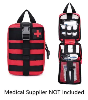 Уличные аптечки первой помощи, сумка для выживания, дорожная ткань Оксфорд, тактическая поясная сумка для кемпинга, альпинизма, Водонепроницаемая сумка, черный аварийный чехол  5