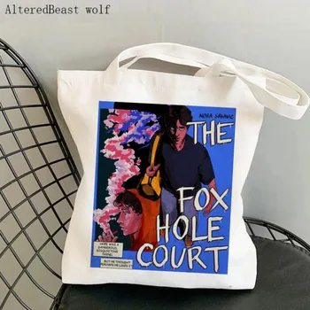 Женская сумка через плечо The Foxhole Court Harajuku, холщовая сумка для покупок на заказ, женская сумка-тоут, женская сумка-тоут для покупок  10